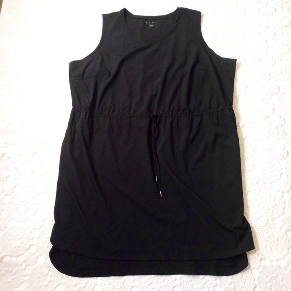 Livi Active Dresses & Skirts - Livi Active Dress Sleeveless Black Drawstring Waist Knee Length 26 28 Women
